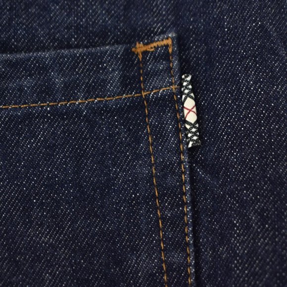 BURBERRY: Blue, Denim & "Nova Check" A-Line Skirt - Picture 4 of 8